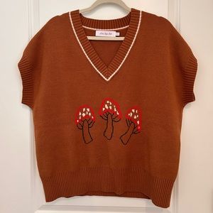 Lisa Says Gah Mushroom Fangio Sweater Vest